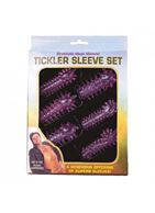 Набор TICKLER JELLY SLEEVE SET из 6 розовых закрытых насадок на пенис с шипами