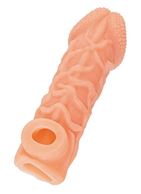 Телесная закрытая насадка с венками Cock Sleeve 006 Size M (15,6 см)