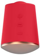 Красный клиторальный стимулятор Dazzling с вибрацией и ротацией - 6,7 см.