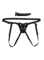 Чёрный с золотом женский страпон Designer Strap-On (18 см)