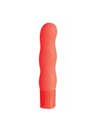 Оранжевый вибромассажёр с рельефом PURE 3.5INCH VIBRATOR ORANGE - 9 см.