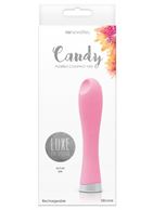 Розовый силиконовый вибромассажер с ямкой Luxe Candy (10,2 см)