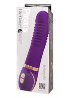 Фиолетовый водонепроницаемый вибратор Pleats с рёбрышками - 22 см.
