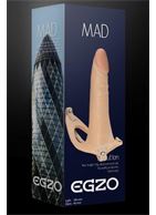 Телесный полый мужской страпон MAD (18 см)