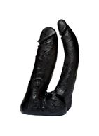 Черная насадка-фаллоимитатор для двойной стимуляции Double Penetrator (16 см)