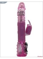 Розовый вибратор EROTICON VERVE RABBIT с металлическими шариками (29 см)