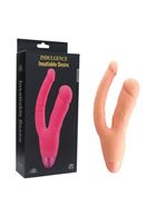 Телесный двойной вибратор INDULGENCE Rechargeable Insatiable Desire (21 см)