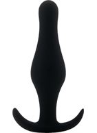 Чёрная анальная пробка Butt Plug with Handle Medium - 12,6 см.