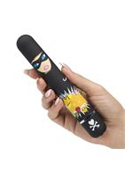 Чёрный вибратор CLASSIC VIBRATOR BLACK ROBBER WOMAN - 18,4 см.