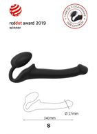 Черный безремневой страпон Silicone Bendable Strap-On S