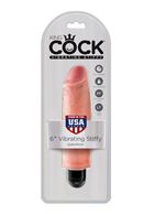 Телесный вибратор-реалистик 6 Vibrating Stiffy - 17,8 см.