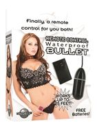 Чёрное виброяйцо Waterproof Remote Control Bullet с пультом ДУ