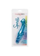Голубой вибратор G Glitz с блёстками (17,5 см)