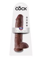 Коричневый фалоимитатор-гигант на присоске 11" Cock with Balls (28 см)