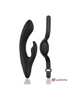 Черный вибратор-кролик с пультом-часами Anne's Desire Rabbit Vibe Wireless Watchme (20,5 см)