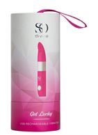 Ярко-розовый вибростимулятор Get Lucky USB Vibrator (12 см)