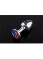 Маленькая анальная пробка с флагом США - 7,5 см.