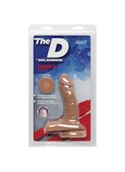 Бежевый фаллоимитатор с мошонкой на присоске The D - Super D 6 Caramel (16,5 см)