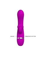 Вибратор Pretty Love Bert с клиторальным отростком - 18,8 см.