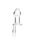 Прозрачный стеклянный анальный плаг с ручкой Glass Juicer (12,7 см)