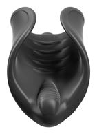 Чёрный мастурбатор Vibrating Silicone Stimulator с вибрацией