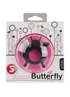 Чёрное эрекционное кольцо Butterfly с вибрацией