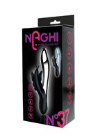 Черный вибратор с подсветкой NAGHI NO.37 RECHARGEABLE LIGHT-UP VIBE (24 см)