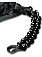 Черные трусики Crotchless Pleasure Pearls с бусинами и анальным стимулятором