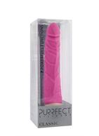 Розовый вибратор-реалистик с венками PURRFECT SILICONE CLASSIC 7.1INCH PINK - 18 см.