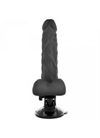 Черный вибратор Basecock Realistic Vibrator Remote Control на мощной присоске (21 см)