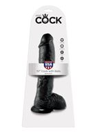 Реалистичный чёрный фаллоимитатор-гигант Cock With Balls (25,4 см)
