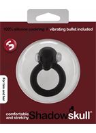 Чёрное виброкольцо Shadow Skull Cockring с черепом