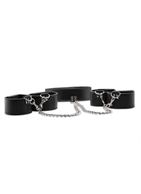 Чёрный двусторонний комплект для бандажа Reversible Collar / Wrist / Ankle Cuffs