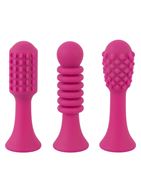 Ярко-розовый клиторальный вибратор с 3 насадками Spot Vibrator with 3 Tips (17,9 см)