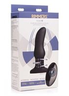 Черная анальная вибропробка Model M Curved Rimming Plug with Remote (15 см)