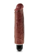 Коричневый вибратор-реалистик 7" Vibrating Stiffy - 21,6 см.