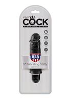 Чёрный вибратор-реалистик 5" Vibrating Stiffy - 16,5 см.