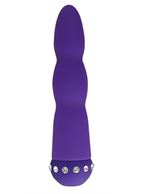 Фиолетовый вибратор WAVY WAND со стразами (14 см)