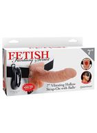 Полый страпон с креплением Vibrating Hollow Strap-On with Balls (18,9 см)