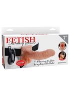 Фаллоимитатор с креплением Vibrating Hollow Strap-On with Balls (18,9 см)