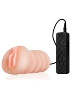 Мастурбатор-вагина REALSTUFF - VIBRATING MASTURBATOR PUSSY с 10 режимами вибрации и проводным пультом