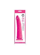 Розовый фаллоимитатор без мошонки Pleasures Thin 8 Dildo - 20 см.