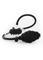 Чёрная вакуумная вибропомпа для клитора Vibrating Pussy Pump
