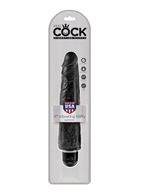 Чёрный вибратор-реалистик 9 Vibrating Stiffy - 27,9 см.