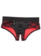 Трусики с доступом и съемной насадкой Crotchless Pegging Panty Set S/M