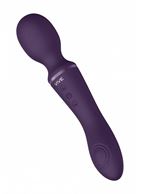 Фиолетовый вибромассажер Enora - 22 см.