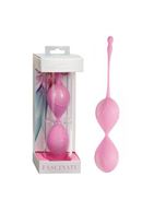 Силиконовые вагинальные шарики Vibe Therapy Fascinate розового цвета