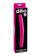 Двухголовый розовый фаллоимитатор Double Dillio - 35 см.
