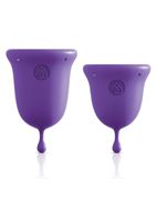 Подарочный набор: розовый тренажер Кегеля Magic Kegel Coach и фиолетовые менструальные чаши