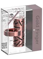 Черная вибропуля на палец Gold Finger в металлическом корпусе